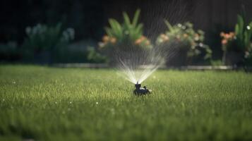 herbe irrigation système illustration ai génératif photo