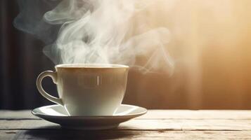 fumant tasse de café. illustration ai génératif photo
