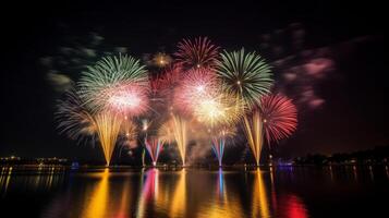 feu d'artifice vacances Contexte. illustration ai génératif photo