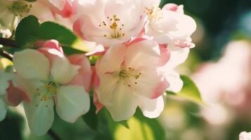 Pomme fleurs dans printemps. illustration ai génératif photo