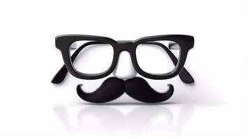 content père jour, noir des lunettes avec une moustache génératif ai photo