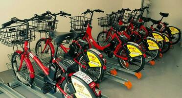 Osaka, Japon dans juillet 2019. hubchari, une bicyclette partage service, a été lancé à Osaka dans 2011 photo