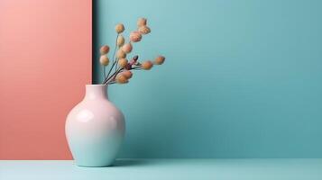 minimaliste pastel vase décoration, génératif ai photo
