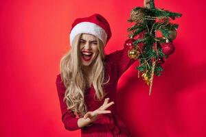 femme portant Noël vacances mode rose Contexte photo