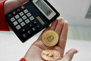 calculatrice crypto-monnaie bitcoin électronique argent financier La technologie photo