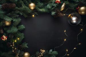 joyeux Noël Contexte et content Nouveau année, vacances salutation carte, génératif ai photo
