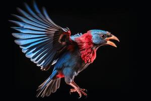 fascinant oiseau portrait la photographie établi avec génératif ai technologie. photo