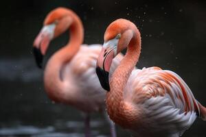 flamant oiseau . ai généré photo