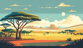 africain savane paysage ai généré photo