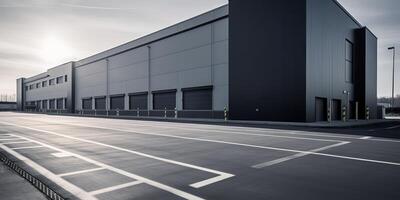 ai généré. ai génératif. réaliste rendre de la logistique affaires transport entrepôt Dock gare. usine et transport maison. graphique art photo