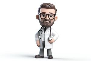 ai généré. ai génératif. 3d mixeur médecin médicament bobble tête figure jouet. graphique art photo