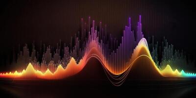 ai généré. ai génératif. la musique l'audio le volume spectre graphique. aussi pouvez être utilisé pour Stock commercialisation forex analytique. graphique art photo