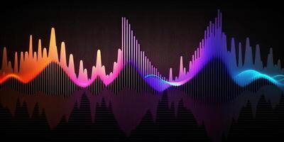 ai généré. ai génératif. la musique l'audio le volume spectre graphique. aussi pouvez être utilisé pour Stock commercialisation forex analytique. graphique art photo