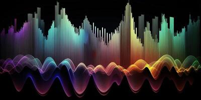 ai généré. ai génératif. la musique l'audio le volume spectre graphique. aussi pouvez être utilisé pour Stock commercialisation forex analytique. graphique art photo