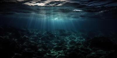 ai généré. ai génératif. photo de en dessous de mer océan monde. Marin nautique avec darm mustique ambiance aventure ambiance. graphique art