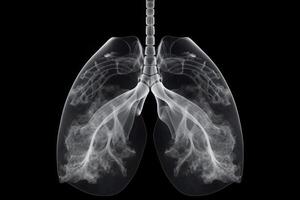 une toxique fumée formation en forme de comme le Humain poumon. le concept de cigarette fumeur poumons. génératif ai photo