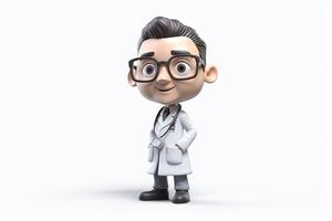 ai généré. ai génératif. 3d mixeur médecin médicament bobble tête figure jouet. graphique art photo