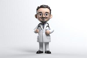 ai généré. ai génératif. 3d mixeur médecin médicament bobble tête figure jouet. graphique art photo