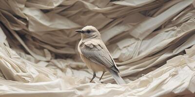 ai généré. photo réaliste illustration de oiseau sur papper Contexte. ai génératif. graphique art