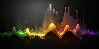 ai généré. ai génératif. la musique l'audio le volume spectre graphique. aussi pouvez être utilisé pour Stock commercialisation forex analytique. graphique art photo