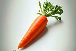 en bonne santé un Naturel carotte avec blanc Contexte photo