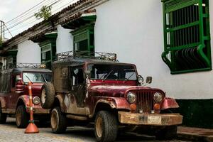traditionnel de route véhicule utilisé pour le transport de gens et des biens dans rural zones dans Colombie photo