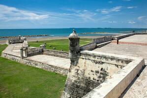 des murs de Carthagène de Indes construit à le fin de le xvi siècle pour le la défense de le ville photo