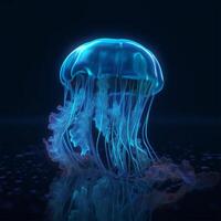 une bleu méduse génératif ai généré photo