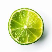 une citron vert Couper dans moitié génératif ai généré photo