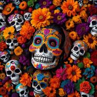journée de le mort, dia de los morts, mexicain vacances. génératif ai photo