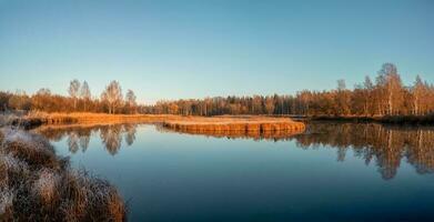 panoramique vue de nord marais dans une magnifique ensoleillé l'automne journée. photo