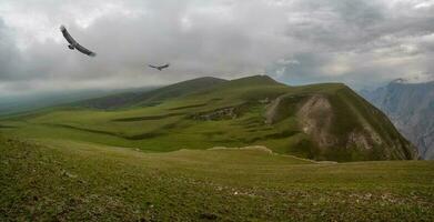 magnifique panoramique paysage sur le pluvieux haute plateau. photo