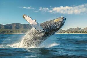 baleine sauter sur le mer ai produire photo