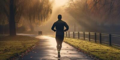 le coureur est fonctionnement sur le parc avec ai généré. photo