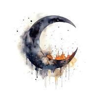 aquarelle lune. illustration ai génératif photo