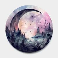 aquarelle lune. illustration ai génératif photo