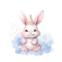 mignonne Princesse lapin. illustration ai génératif photo