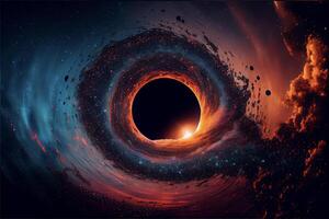 un image de une noir trou dans espace. génératif ai. photo