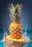 une ananas Ananas sont mis sur tableau. génératif ai. photo