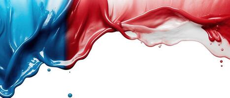 l'eau éclabousser effet, l'eau Couleur éclaboussure peindre pour indépendance journée drapeau. ai généré. photo
