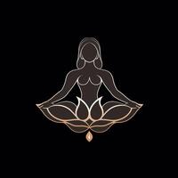 logo de yoga. lotus fleur logo avec Humain silhouette. ai généré. photo