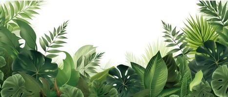 abstrait vert Contexte avec tropical feuilles avec copie espace. ai généré. photo