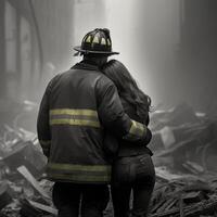 911 patriotique journée. septembre 11 Mémorial, sol zéro. nous volonté jamais oublier. ai généré. photo