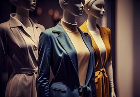 mannequins dans une Vêtements magasin. ai généré photo