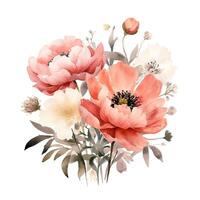 aquarelle fleur bouquet. illustration ai génératif photo