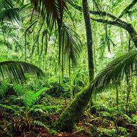 tropical jungle paysage. génératif ai photo