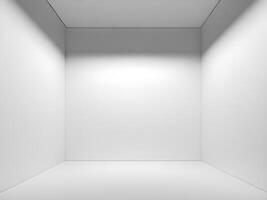 intérieur de un vide blanc studio chambre. génératif ai photo