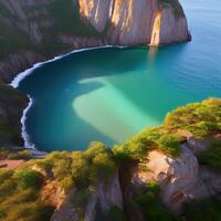 magnifique île dans océan, génératif ai photo