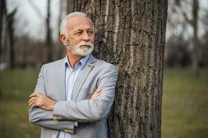 portrait de une Sénior homme d'affaire photo