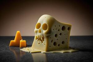 effrayant fromage fantôme illustration génératif ai photo
